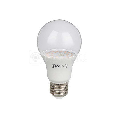 Лампа светодиодная для растений PPG A60 Agro 9Вт грушевидная CLEAR E27 IP20 Jazzway 4895205008946