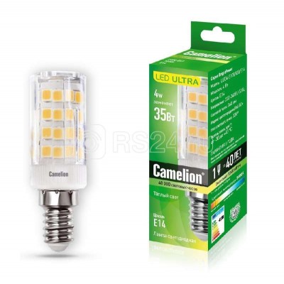 Лампа светодиодная LED4-Т26/830/E14 4Вт 220В Camelion 13155