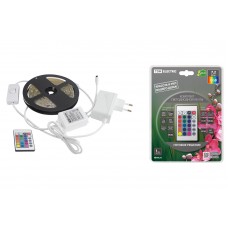 Комплект светодиодной ленты SMD5050-30 LED/м-12 В-7,2 Вт/м-IP20-RGB (3 м), 18 Вт, IR-контроллер TDM