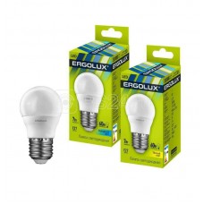 Лампа светодиодная LED-G45-7W-E27-4500K 172-265В "Шар" Ergolux 12145