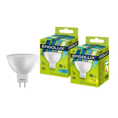 Лампа светодиодная LED-JCDR-7W-GU5.3-4500K JCDR 172-265В Ergolux 12159