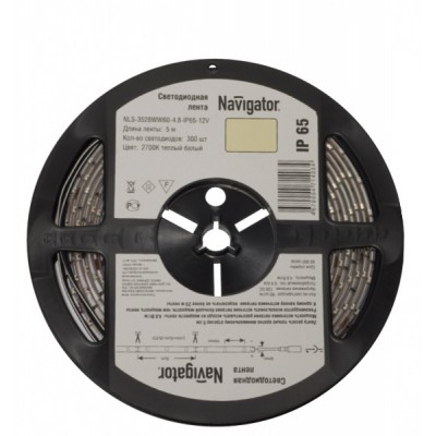 СД Лента Navigator 71 411 NLS-3528WW120-9.6-IP65-12V R5