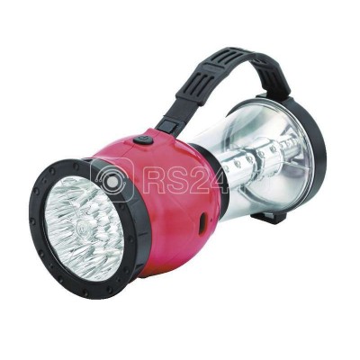 Фонарь 19/24LED 29318 (4В 2.3А-ч 220В пласт. крас. короб) Camelion 10474