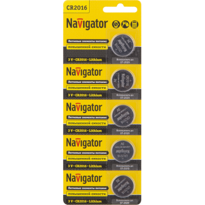 Элемент питания Navigator 94 763 NBT-CR2016-BP5