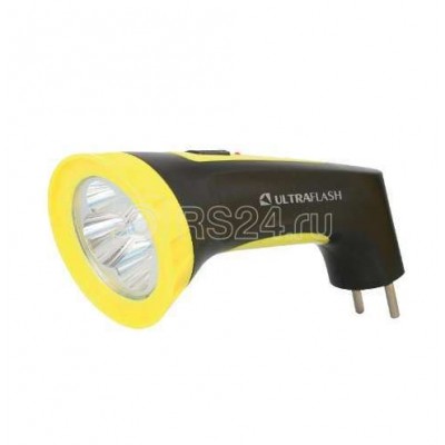 Фонарь LED 3804M (аккум. 220В черн./жел. 4 LED SLA пласт. коробка) Ultraflash 12867