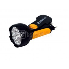 Фонарь LED 3816 (аккум. 220В черн./жел. 9 LED SLA пласт. склад. вилка коробка) Ultraflash 10794