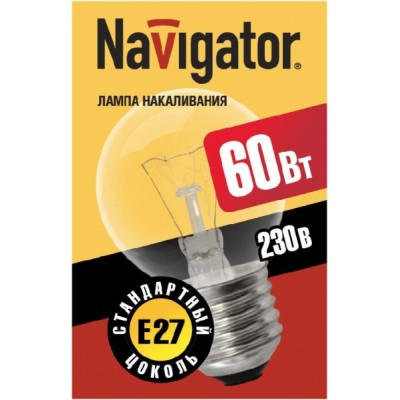 Лампа Navigator 94 312 NI-C-60-230-E27-CL (КНР)