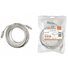 Патч-корд народный U/UTP Cat 5e 4PR 24AWG PVC, литой 5 м, серый