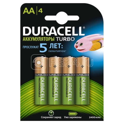 Аккумулятор HR6-4BL 2400мА.ч предзаряженные (блист.4шт) Duracell Б0014863