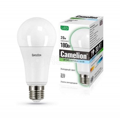 Лампа светодиодная LED20-A65/845/E27 20Вт 220В Camelion 13165