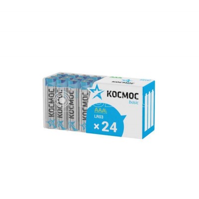 Элемент питания алкалиновый LR03 пласт. бокс (уп.24шт) Космос KOCLR03_24BOX