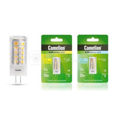 Лампа светодиодная LED3.5-JC/845/G4 3.5Вт 12В AC/DC Camelion 12666